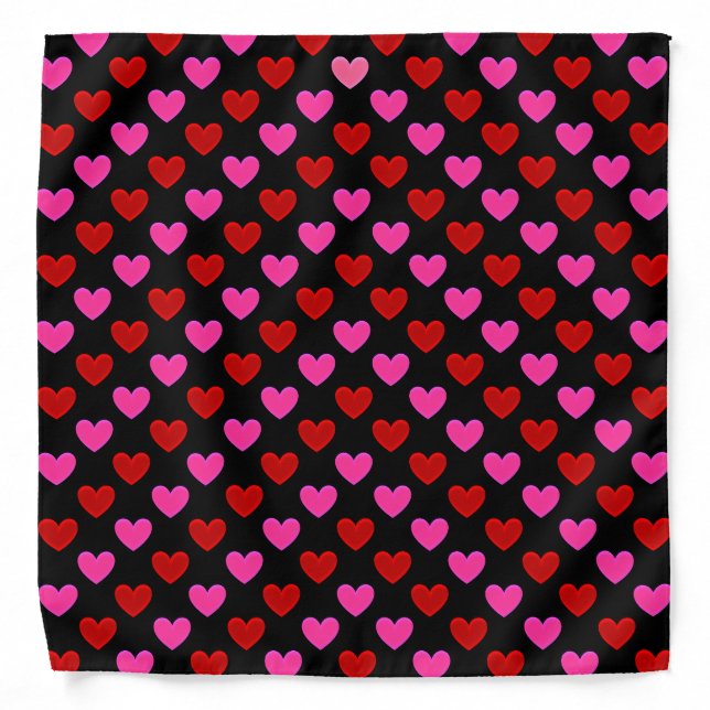 Simple Modern Heart Pattern Bandana (Front)