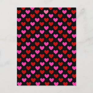 Simple Modern Heart Pattern Postcard