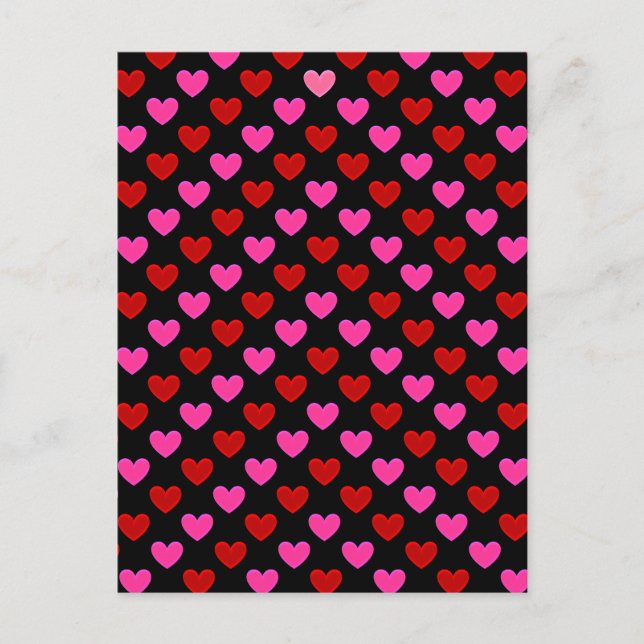 Simple Modern Heart Pattern Postcard (Front)