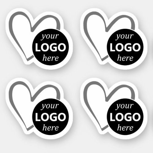 Simple Modern Heart Shaped Logo Picture Template  Sticker