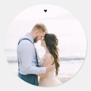 Simple Modern Heart Wedding Photo Sticker