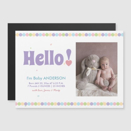 Simple Modern Hello Baby Photo Birth Announcement