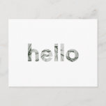 Simple Modern Hello Greeting Postcard
