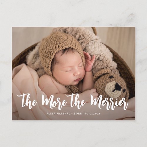 simple modern holiday birth announcement card
