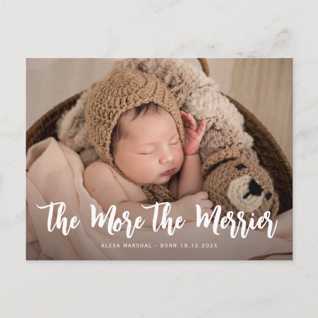 simple modern holiday birth announcement card (Front)