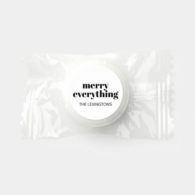 Simple Modern Holiday Minimalist Merry Everything Life Saver® Mints (Front)