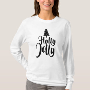 Simple Modern Holly Jolly Merry Christmas New Year T-Shirt