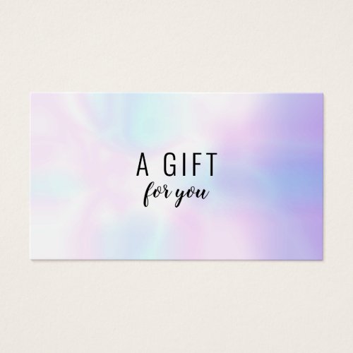 Simple Modern Holographic Gift Certificate
