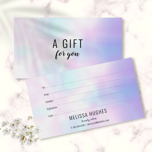 Simple Modern Holographic Gift Certificate