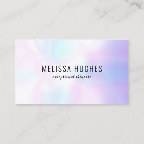 Simple Modern Holographic Rainbow Gradient Business Card