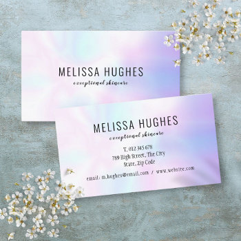 Simple Modern Holographic Rainbow Gradient Business Card by artofbusiness at Zazzle