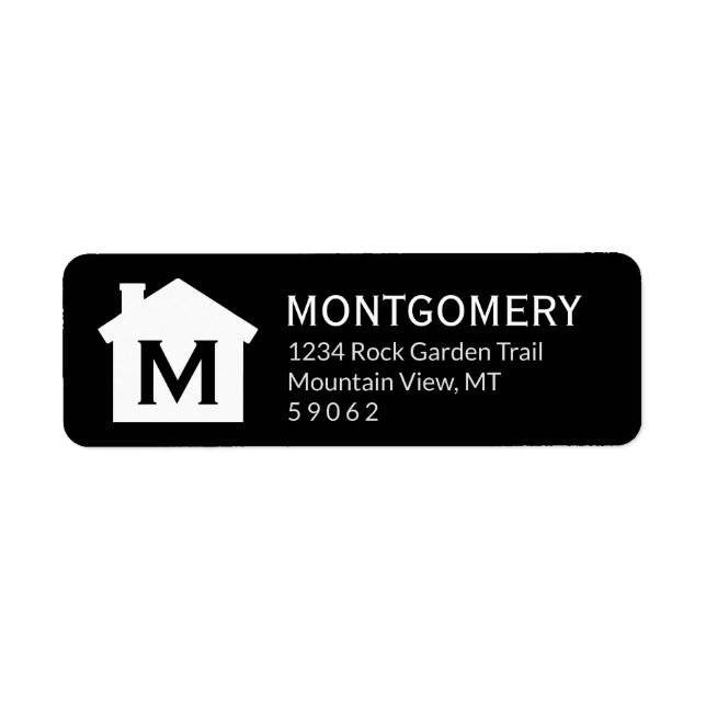 Simple Modern Home Elegant Monogram Return Address Label (Front)
