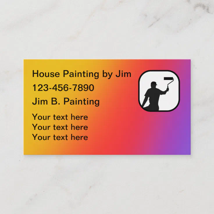 Simple Modern House Painter Business Card Template Zazzle