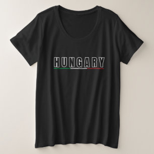 Simple Modern hungary hungarian Flag Souvenir Plus Size T-Shirt