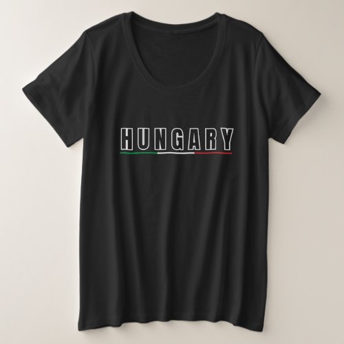 Simple Modern hungary hungarian Flag Souvenir Plus Size T_Shirt