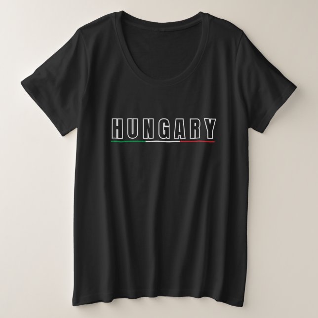 Simple Modern hungary hungarian Flag Souvenir  Plus Size T-Shirt (Design Front)