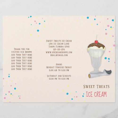 Simple Modern Ice Cream Sprinkles Minimalist Brown Flyer