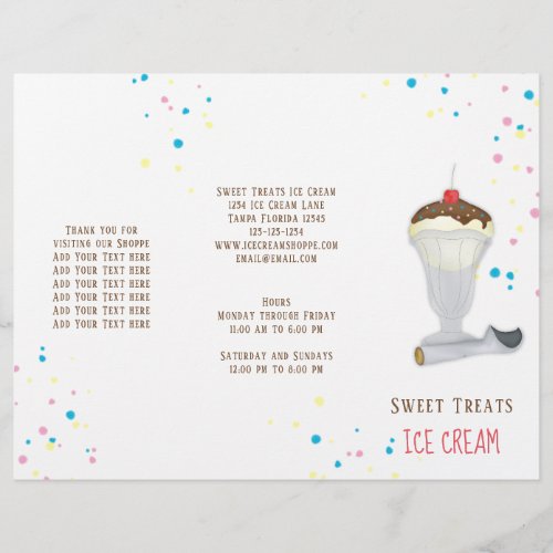 Simple Modern Ice Cream Sprinkles Minimalist Cute Flyer