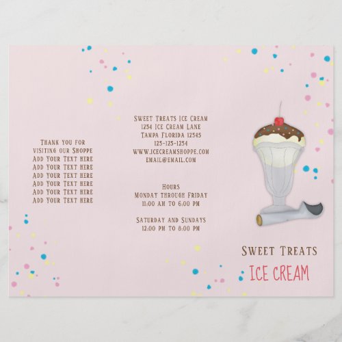 Simple Modern Ice Cream Sprinkles Minimalist Pink Flyer