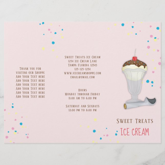 Simple Modern Ice Cream Sprinkles Minimalist Pink Flyer (Front)