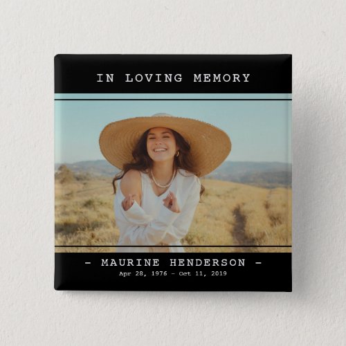 Simple Modern In Loving Memory Photo Memorial  But Button