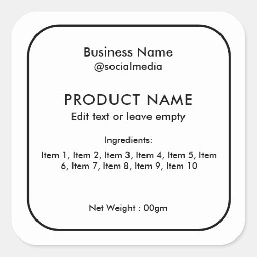Simple Modern Ingredients Product Label