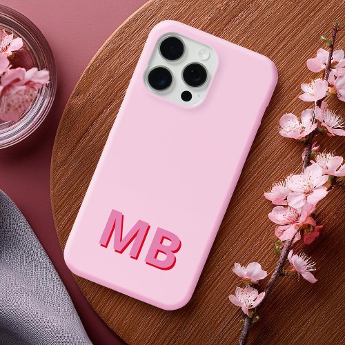 Simple Modern Initial Monogram iPhone 15 Pro Max Case