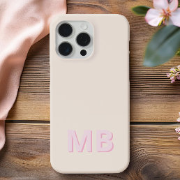 Simple Modern Initial Monogram iPhone 15 Pro Max Case