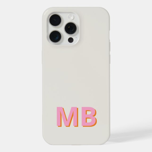 Simple Modern Initial Monogram Iphone Case (Back)