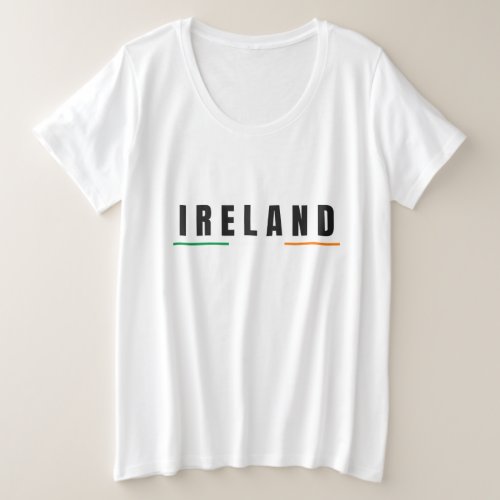 Simple Modern ireland irish Art Letter Flag Souven Plus Size T_Shirt