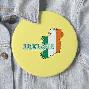 Simple Modern ireland irish Art Map Flag Souvenir  Button