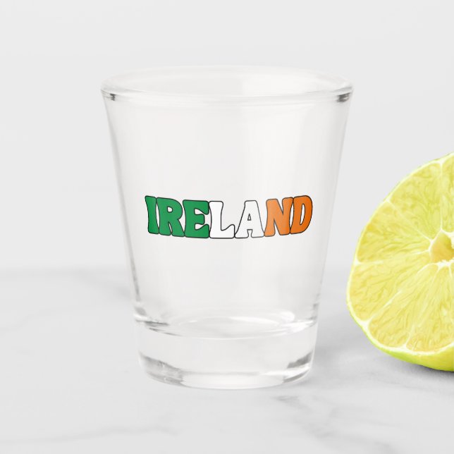 Simple Modern Ireland National Flag Apparel Shot Glass (Front)