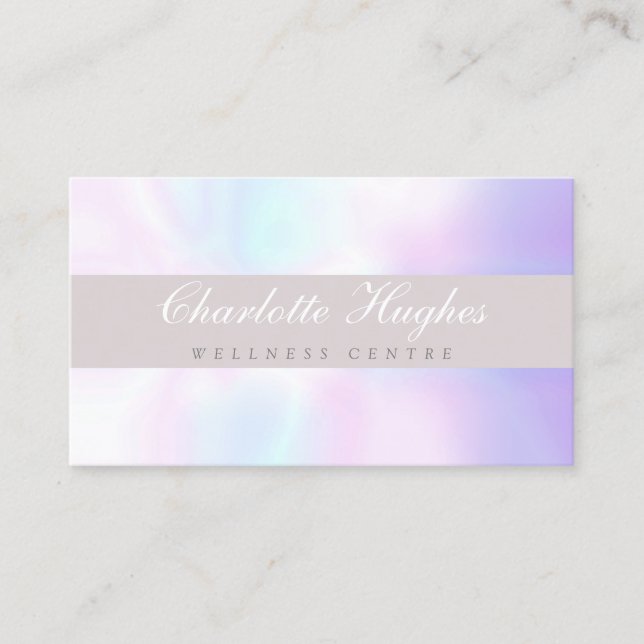 Simple Modern Iridescent Business Card (Front)