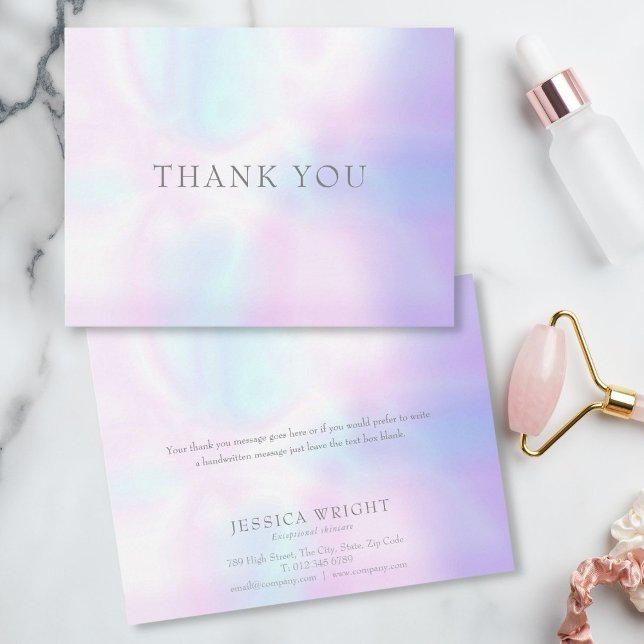 Simple Modern Iridescent Business Thank You Card (Simple Modern Iridescent Business Thank You Card)