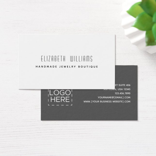 Simple Modern Jewelry Designer Logo Business Card (Desk)