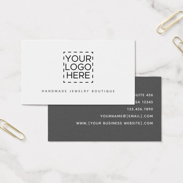 Simple Modern Jewelry Designer Logo Business Card (Office)