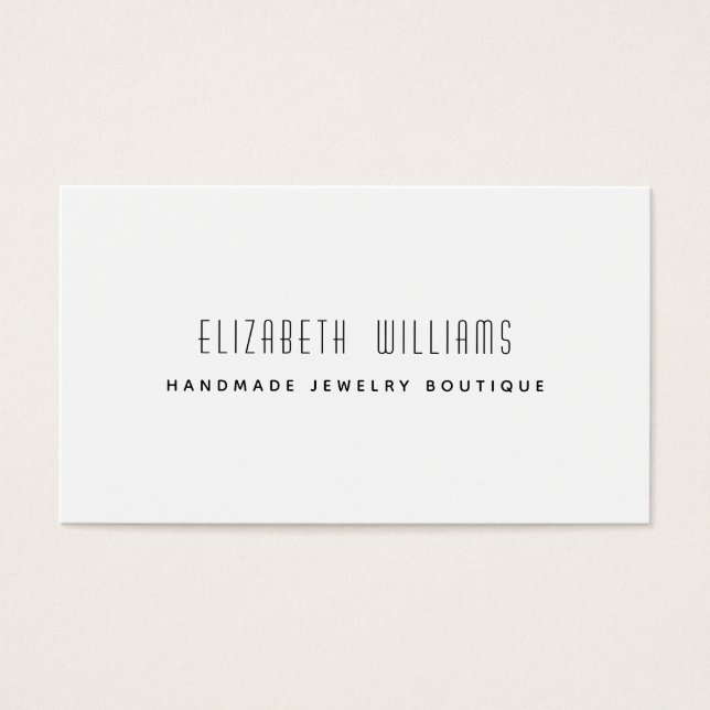 Simple Modern Jewelry Designer Logo Business Card (Front)