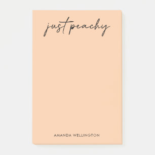 Simple Modern Just Peachy Personalized Post-it Notes