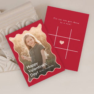 Simple Modern Kids Photo Classroom Valentine's Note Card