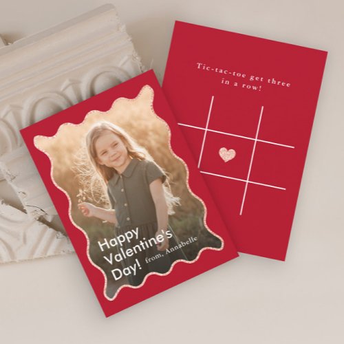 Simple Modern Kids Photo Classroom Valentines Note Card