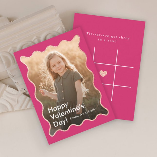 Simple Modern Kids Photo Classroom Valentine's Note Card (Creator Uploaded)