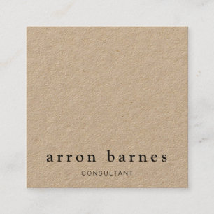 Simple Modern  Kraft Square Business Card