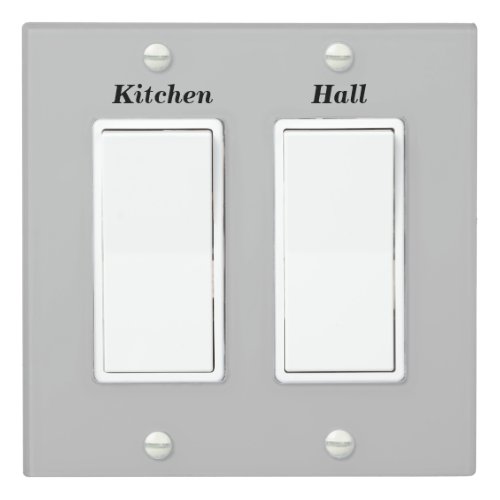 Simple Modern Labeled Gray Light Switch Cover