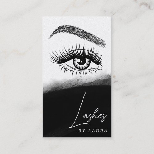 Simple Modern Lashes Eyes and Brows Hand drawn  Sq Business Card