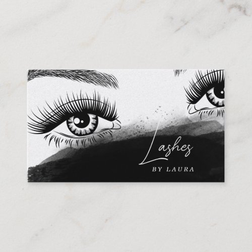 Simple Modern Lashes Eyes and Brows Hand drawn  Sq Business Card