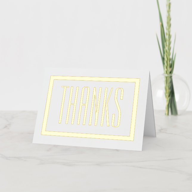 Simple Modern Lettering Thanks Foil Greeting Card (Front)
