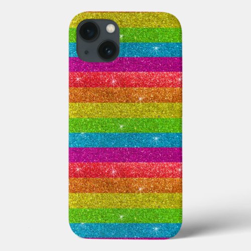 Simple Modern LGBTQIA Gay Pride Rainbow Glitter Ca iPhone 13 Case