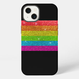 Simple Modern LGBTQIA Gay Pride Rainbow Glitter Ca iPhone 13 Case