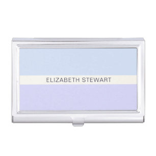 Simple Modern Light Blue and Lavender Professional Business Card Case