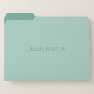 Simple Modern Light Blue Green & Jade File Folder